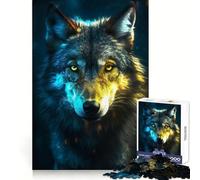 Black Wolf in Neon Light 1000 Teenager Pieces Jigsaw Puzzle Mind Power Leisurely Pursuit Uniform Edges Ideal Present (50x75cm)