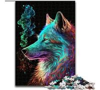 Black Wolf JigsawPuzzle 1000 Pieces for Adults, Challenging Game Toys Every Piece Is Unique - Challenging Family Fun Game (50x75cm)