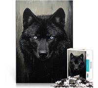 Black Wolf Portrait1000 Piece Puzzle For Adults Toys Educational Games Stress Relieving Enhance love between couples 38x26cm