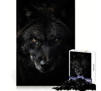 Black Wolf Powerful Animal Jigsaw Puzzle for Adults 1000 Pieces Thinking Skill Pleasant Downtime Neat Edges Chic Xmas Gift (38x26cm)