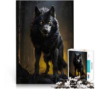 Black Wolf Yellow EyesJigsaw Puzzles for teenagers 2000 Piece Toy Intellectual Game is ideal as a gift for the whole family 70x100cm