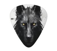 Black wolf's head 12 Pack Guitar Picks Plectrums,4 pieces in each of 3 sizes, Suitable for a wide range of stringed instruments