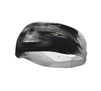 Black Wolf's Head Sports Sweatband, Unisex Headbands for Men and Women,Stretchy, Breathable, and Moisture-Wicking