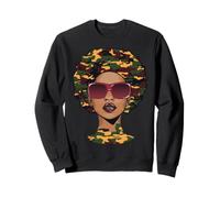 Black Woman Camouflage African American History Month Sweatshirt