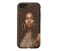 Black woman melanin sista pretty long natural curly hair Case for iPhone SE (2020) / 7/8