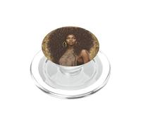 Black woman melanin sista pretty long natural curly hair PopSockets PopGrip for MagSafe