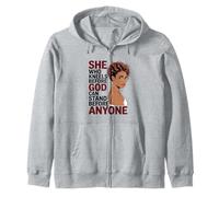 Black Woman Pride African American Christian Faith Zip Hoodie
