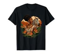 Black Woman Zebra African Safari Heritage T-Shirt