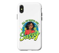 Black Women All My Pants Are Sassy Funny Melanin Girl Magic Case for iPhone X/XS