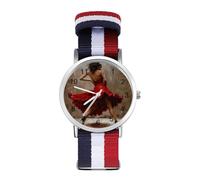 Black Women Dance in Red Dress Sport Watch for Men Women Nylon Strap Wrist Watch Analog Quartz Watch