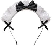 Black Women Girls Lolita Headband Lace Bow Hair Band Maid Anime Cosplay Headwear Ribbon Bowknot Cute Hair Band Party Hair Accessories，Women's Fashion Headbands，Hair Care