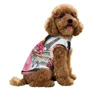 Black Women In Paris E-iffel Tower Dog Clothes Ice Silk Sleeveless Pet Vest Puppy Breathable Shirts for Small Dogs Cat XS