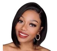Black Women None Lace Half Wigs Natural Heat Resistant Synthetic Hair trendy women's side parted bangs wigfor Cosplay Party Daily UseSuitable for daily use in role-playing parties