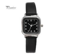 (black) Women Quartz Watch Square Dial Soft Faux Leather Strap Accurate Adjustable Pin Buckle Students Girls Wristwatch Fashion Jewelry Birthday Gift