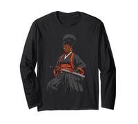 Black Women Samurai Anime Girl African American Long Sleeve T-Shirt