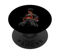 Black women samurai anime girl African American PopSockets Adhesive PopGrip