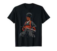 Black Women Samurai Anime Girl African American T-Shirt