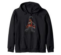 Black women samurai anime girl African American Zip Hoodie