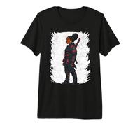 Black Women Samurai Warrior Katana Anime Distressed Premium T-Shirt