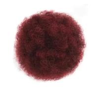 Black Women Short Kinkys Curly Synthetic Afros Puff Drawstring Ponytail Extension for Afro Bun Extension Hairpieces Elegant or Chic Look(Wine red)