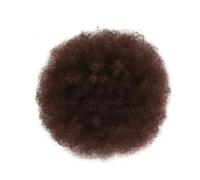 Black Women Short Kinkys Curly Synthetic Afros Puff Drawstring Ponytail Extension for Afro Bun Extension Hairpieces Elegant or Chic Look(Chocolate Brown)