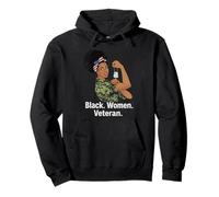 Black Women Veteran African American Female Army Soldier Pullover Hoodie