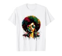 Black Womens Afro Queen Melanin Dripping African Juneteenth T-Shirt