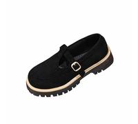 Black Women's Fashionable Multi-Purpose Plus Size Round Toe Loafers with Low Heel for Comfort