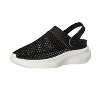 Black Womens Orthopedic Non-Slip Clogs Arch Support Air Cushioning Shoes Thick Slip On Shoes Lightweight Mesh Breathable Comfortable Recovery Footwear Adjustable Strap Quick Dry Sandals Size 8