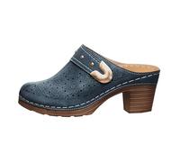 Black Womens Slippers High Heeled Sandals Slippers Women's Bao Toe Chunky High Heeled Mule Shoes Size 4 5 6 7 Open-Toe for Summer Outings (Navy, 6.5)