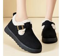 Black Women's Snow Boots Featuring A Velvet Thickened Warm Design and Cold Proof Material for Fall and Winter Comfortable Casual Wear Versatile Style