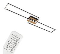 BRILONER Leuchten LED dimmable, Ceiling lamp, with Remote Control, Adjustable Colour Temperature, Night-Light Function and Timer, Wood + Black, 1100 x 248 x 85mm, 3145-014