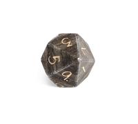 Black Wood Grain Stone Dice - Hand-Carved Gemstone Dice D4 D6 D8 D10 D12 D20 Percentile or 7PCS Polyhedral Set for DND & Tabletop RPG(D10Face)