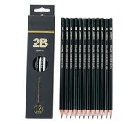 Black wood Pencil Graphite 2B/HB Hexagonal Bar Exam Answer Art Sketch,Writing Pencils for Children I Pencils for School Supplies I School Pencils for Party Bag | Pack of Pencils Sticker(1Box(12Pcs))