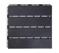 Black Wood Plastic Interlocking Deck Tiles for Outdoor Poolside | Rhombic pattern design, plastic and rubber build, waterproof and weather resistant, anti-slip and easy to splice
