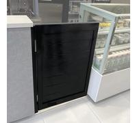 Black Wood Swinging Cafe Doors, Automatic Closure Saloon Style Half Waist Door for Bar, Bathroom, Porch, Hallway - W100xH90 cm, Elegant Entrance Solution
