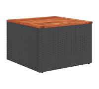(black, Wood) vidaXL Garden Table with Glass Top Outdoor Dining Table Patio Coffee Table