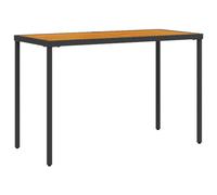 (black, wood) vidaXL Garden Table with Top Patio Dining Table Outdoor Table Poly Rattan