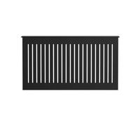 Black Wooden 150Cm Large Slatted Radiator Cover