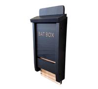 Selections Black Wooden Bat Nesting Roosting Box House with Gooved Interior