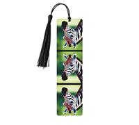 Black Wooden Bookmark â€“ Wood Tassel Zebra and Giraffe Print Bookmark for Hardcover Books, Journals, Notebooks