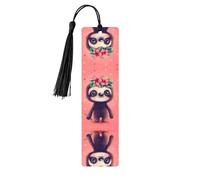 Black Wooden Bookmark - Crafted Cute Sloth Print Decor, Perfect for Hardcover Books, Journals, Notebooks & Planners