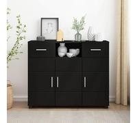 Black Wooden Cabinet 88.5 x 30.5 x 73 cm with 2 Drawers, Versatile Storage Space for Living Room, Home Office, Modern Sideboard with Matte Surface