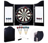 Engelhart - 065015 - Wooden Dart Cabinet + Sisal Dartboard + 2 Sets of 18 g Darts (Black)