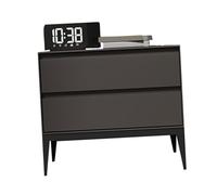 Black Wooden Nightstand with 2 Silent Drawer Rails Perfect for Bedroom & Study Stylish Storage Solution Compact 50x40x50cm Design
