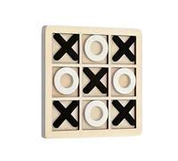 Black Wooden Noughts & Crosses, Tic Tac Toe, 3 In a Row Family Game Set