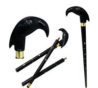 Black Wooden Palm Walking Stick Raven Handle Beautiful Brass Wood Cane Woman Knob Gift (The Black Corvus)