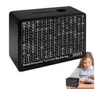Black Wooden Piggy Bank - Money Saving Box with Counter, Cash Vault Wooden Savings Box 10,000 Savings Box | Cash Vault with Money Goal Counter, Money Bank for Helps the Habit of Saving 6.5x4.8 In