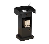 Black Wooden Podium Stand with Drawer & Storage Shelf Versatile Bible lpit & Hostess Station for Classrooms Offices Reception Desks - Functional & Stylish nizer