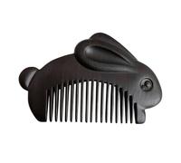 Black Wooden Rabbit Comb for Women Portable Small Pocket | Adorable Delicate Shape, Skin-friendly Massage Feel, Deform-resistant and Wear-resistant Finish